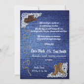 Contemhedendaagse Denim, Boots & Lace Wedding Invi Kaart (Voorkant)