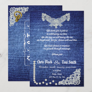 Contemhedendaagse denim, parels en oorkonde kaart