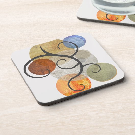 Contemhedendaagse gepatterde cirkels bier onderzetter (Linkerzijde)