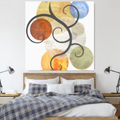 Contemhedendaagse gepatterde cirkels canvas afdruk (Insitu (Slaapkamer))