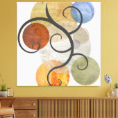 Contemhedendaagse gepatterde cirkels canvas afdruk (Insitu (Woonkamer))