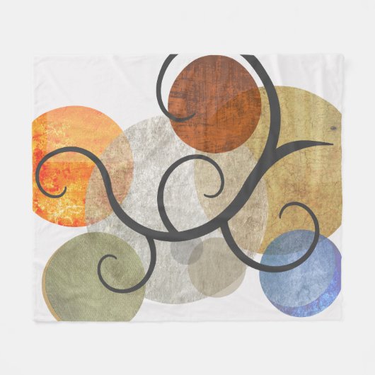 Contemhedendaagse gepatterde cirkels fleece deken (Voorkant (Horizontaal))