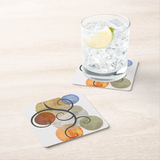 Contemhedendaagse gepatterde cirkels kartonnen onderzetters (Insitu)