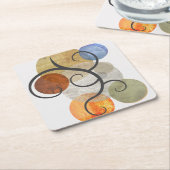 Contemhedendaagse gepatterde cirkels kartonnen onderzetters (Schuin)