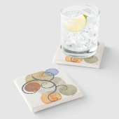 Contemhedendaagse gepatterde cirkels stenen onderzetter (Zijkant)