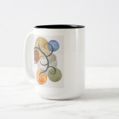 Contemhedendaagse gepatterde cirkels tweekleurige koffiemok (Voorkant links)