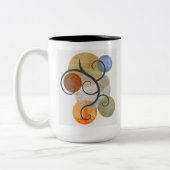 Contemhedendaagse gepatterde cirkels tweekleurige koffiemok (Links)