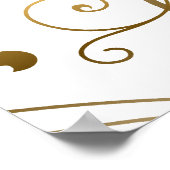 Contemhedendaagse goudzirlen en -bloeien op wit poster (Hoek)