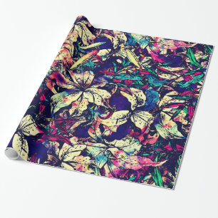 Contemhedendaagse grafische Waterverf Dragon Lilie Cadeaupapier