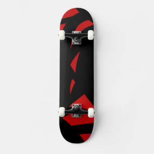 Contemhedendaagse kunst rood en zwart persoonlijk skateboard