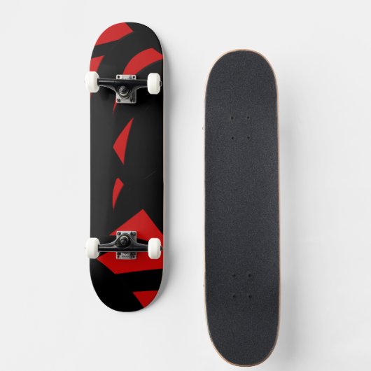 Contemhedendaagse kunst rood en zwart persoonlijk skateboard (Voorkant)