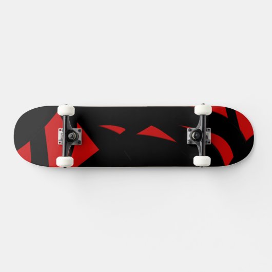 Contemhedendaagse kunst rood en zwart persoonlijk skateboard (Horizontaal)