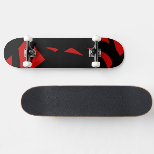 Contemhedendaagse kunst rood en zwart persoonlijk skateboard (Horizontaal)