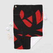 Contemhedendaagse kunst rood/zwart golfhanddoek (Insitu)