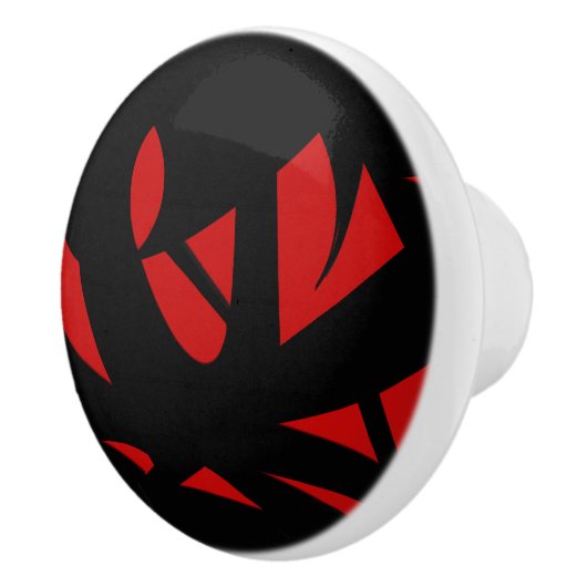 Contemhedendaagse kunst rood/zwart keramische knop (Rechts)