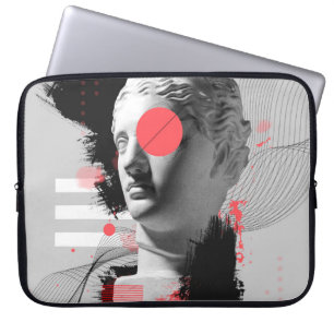 Contemhedendaagse kunstcollage met antiek beelduit laptop sleeve