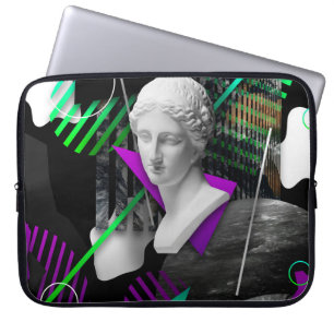 Contemhedendaagse kunstcollage met gipsplaat laptop sleeve