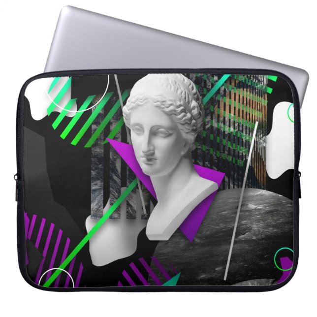 Contemhedendaagse kunstcollage met gipsplaat laptop sleeve (Voorkant)