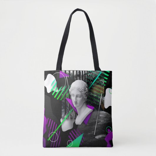 Contemhedendaagse kunstcollage met gipsplaat tote bag (Voorkant)