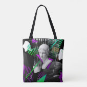 Contemhedendaagse kunstcollage met gipsplaat tote bag (Achterkant)