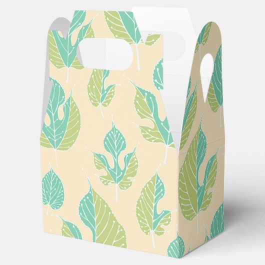 Contemhedendaagse moerbeien laten patroonfortuinbo bedankdoosjes (Geopend)