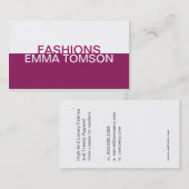 Contemhedendaagse stijl (fuchsia) visitekaartje (Voorkant / Achterkant)