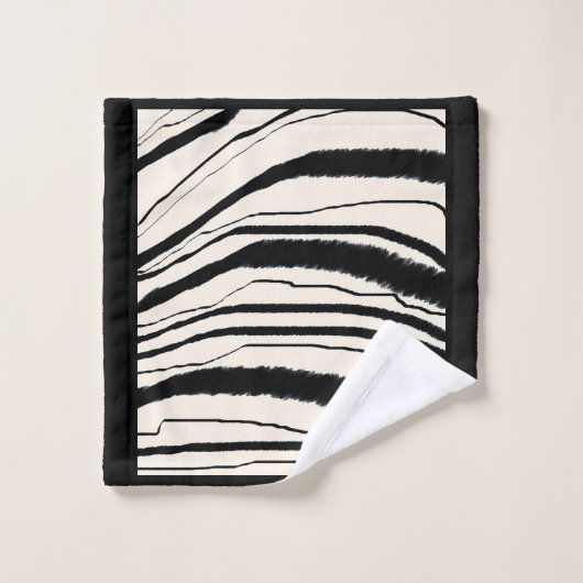 Contemhedendaagse zebra afdrukken met zwarte rand bad handdoek (Wasdoekje)