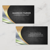 Contemhedendaagse zwarte metalen lagen visitekaartje (Voorkant / Achterkant)