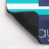 Contemmodern Aqua Navy Blue Anchor Personalized Muismat (Hoek)