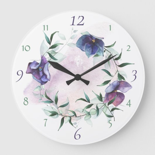 Contemmodern Blue Hydrangea Wreata Grote Klok (Voorkant)