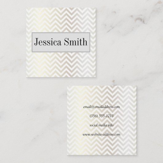 Contemmodern Chevron | Modern Glamour Vierkante Visitekaartje (Voorkant / Achterkant)