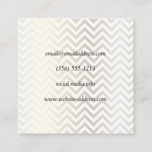 Contemmodern Chevron | Modern Glamour Vierkante Visitekaartje (Achterkant)