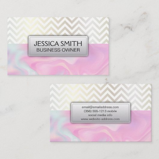 Contemmodern Chevron Pastel Liquid Visitekaartje (Voorkant / Achterkant)