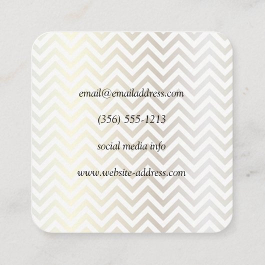 Contemmodern Chevron Pattern Vierkante Visitekaartje (Achterkant)