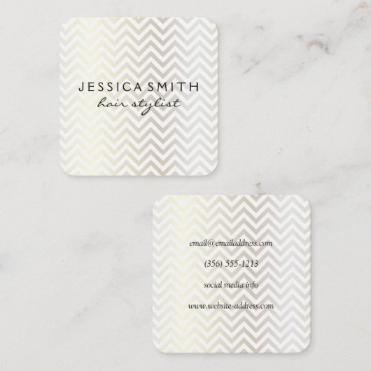 Contemmodern Chevron Pattern Vierkante Visitekaartje (Voorkant / Achterkant)