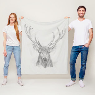 Contemmodern Elk Sketch Fleece Deken