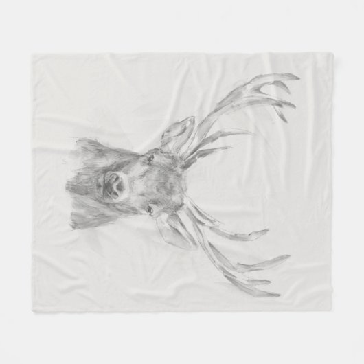 Contemmodern Elk Sketch Fleece Deken (Voorkant (Horizontaal))