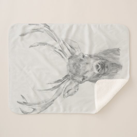 Contemmodern Elk Sketch Sherpa Deken (Voorkant (horizontaal))