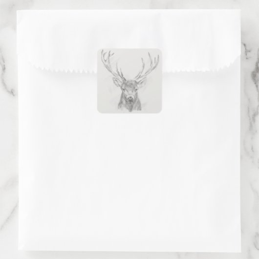 Contemmodern Elk Sketch Vierkante Sticker (Tas)