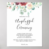 Contemmodern Eucalyptus Unplugged Ceremony Sign Poster (Voorkant)