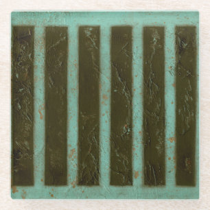 Contemmodern Turquoise Air Grate Glazen Onderzetter