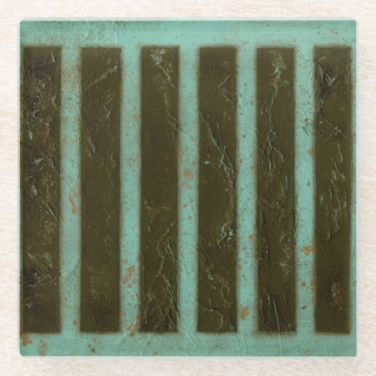 Contemmodern Turquoise Air Grate Glazen Onderzetter (Voorkant)