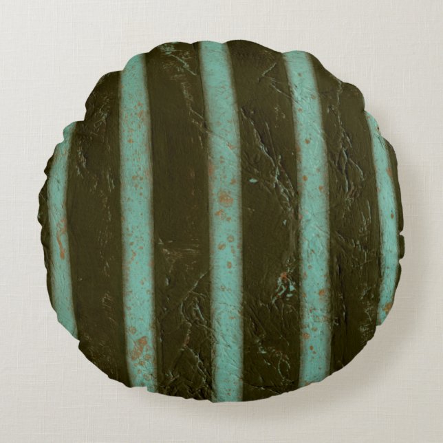 Contemmodern Turquoise Air Grate Rond Kussen (Voorkant)