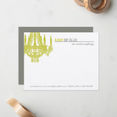 Contemmoderne handelier Notecards Notitiekaartje (Voorkant / Achterkant in situ)