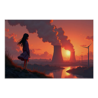 Contemplatie bij zonsondergang perfect poster