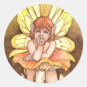 contemplatie fee ronde sticker