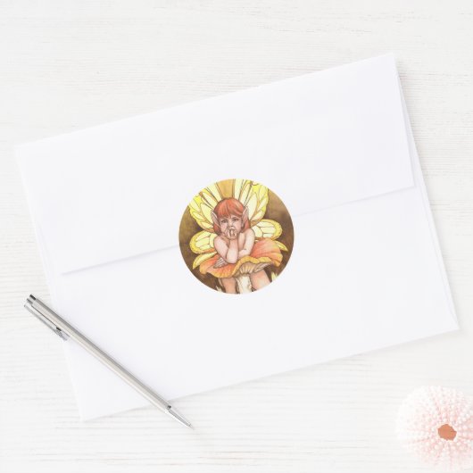 contemplatie fee ronde sticker (Envelop)