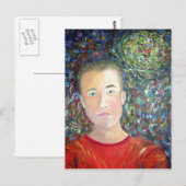 Contemplatief Jong Man Briefkaart (Voorkant / Achterkant)