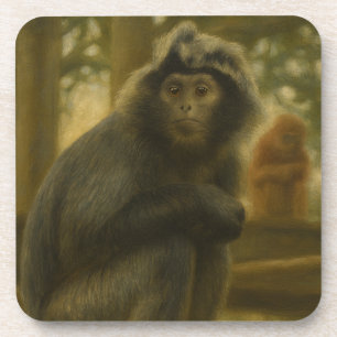 Contemplatieve aap - Serene Wildlife Art Bier Onderzetter