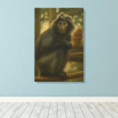 Contemplatieve aap - Serene Wildlife Art Canvas Afdruk (Insitu (Houten vloer))